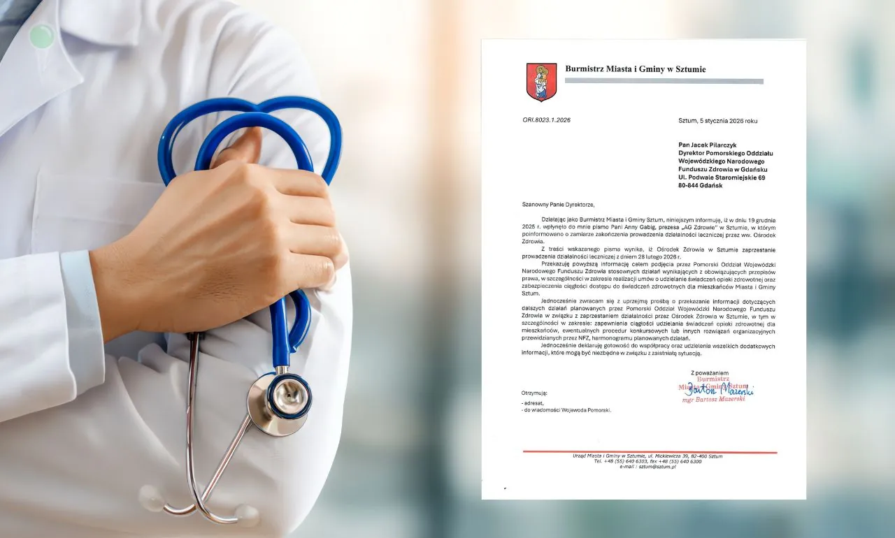 Po 27 latach znika przychodnia lekarska. NFZ milczy (FOTO: canva/UMiG Sztum)