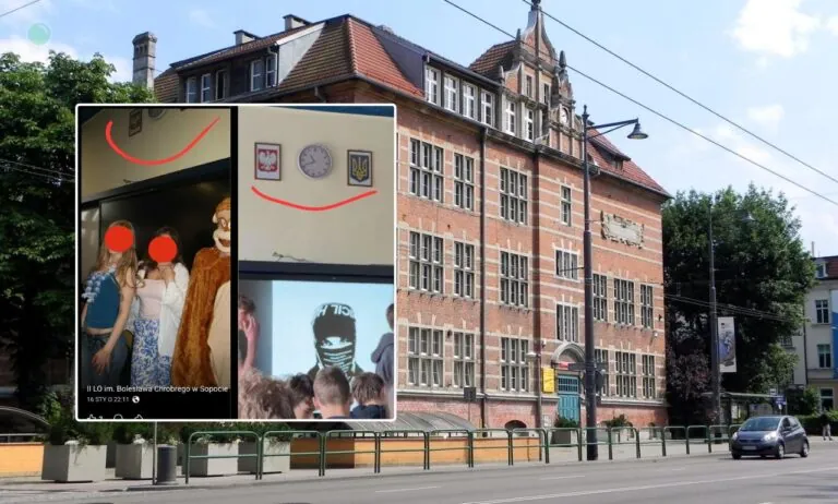 W sopockim II LO zawisł herb Ukrainy. Burza w sieci (FOTO: II LO w Sopocie)