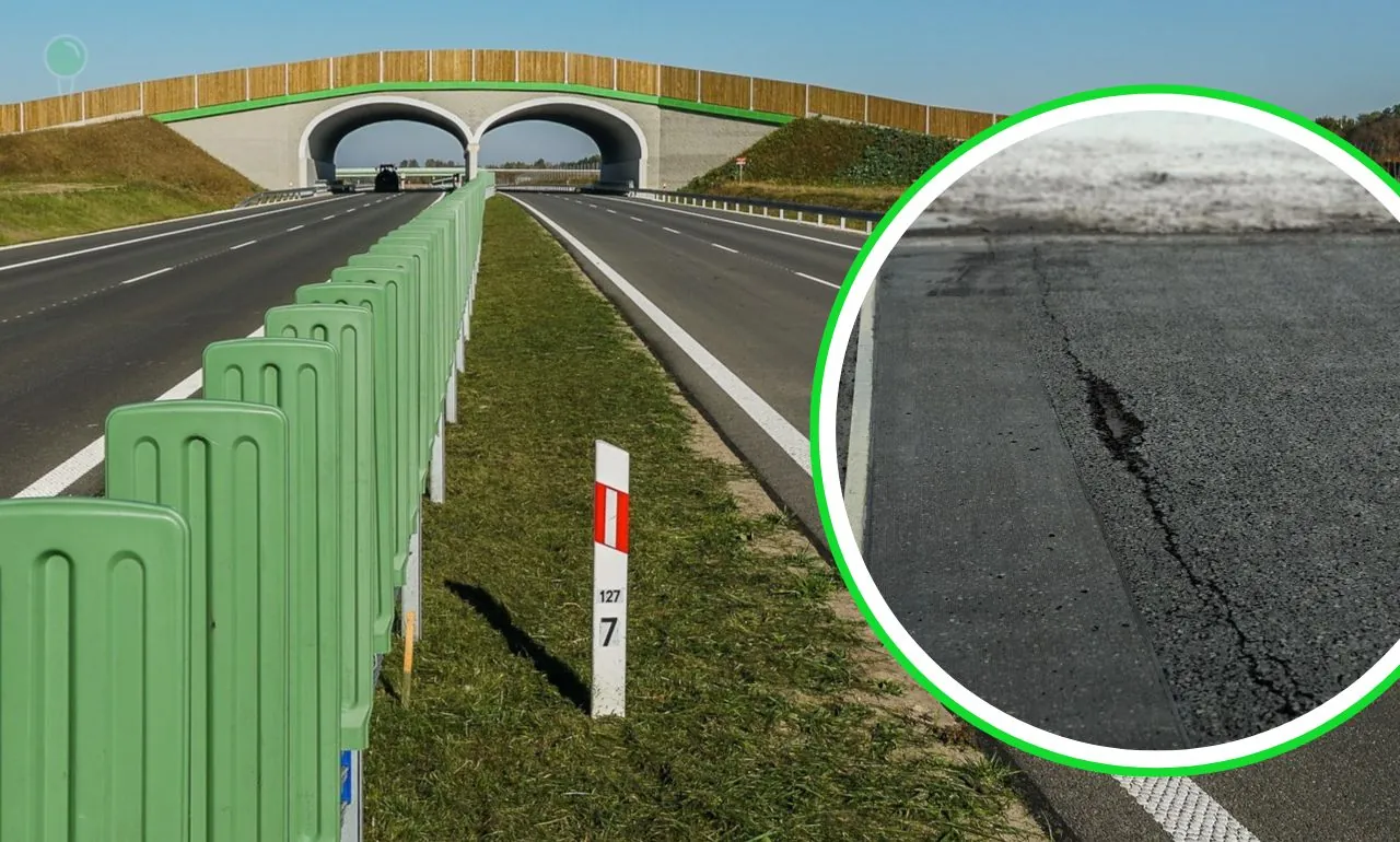 Problemy na S7. Pęknięcia i zamknięte pasy (FOTO: GDDKiA)