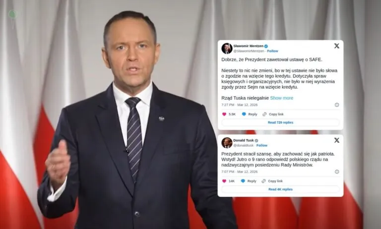 Weto w sprawie SAFE. Spór o 200 mld zł i burza w sieci (FOTO: KPRP/X)