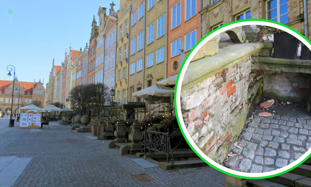 Wstyd przy Neptunie. Przedproża w centrum Gdańska się sypią (FOTO: wbijamszpile.pl)