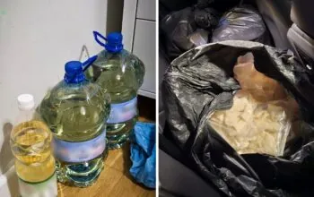 Obława na Łostowicach w Gdańsku. Policja przejęła 72 kg klefedronu (FOTO: KWP Gdańsk)