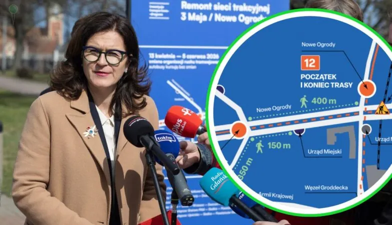 Kilkaset metrów chaosu w Gdańsku. Tłumy ruszą pieszo na Nowe Ogrody (FOTO: Grzegorz Mehring/gdansk.pl)