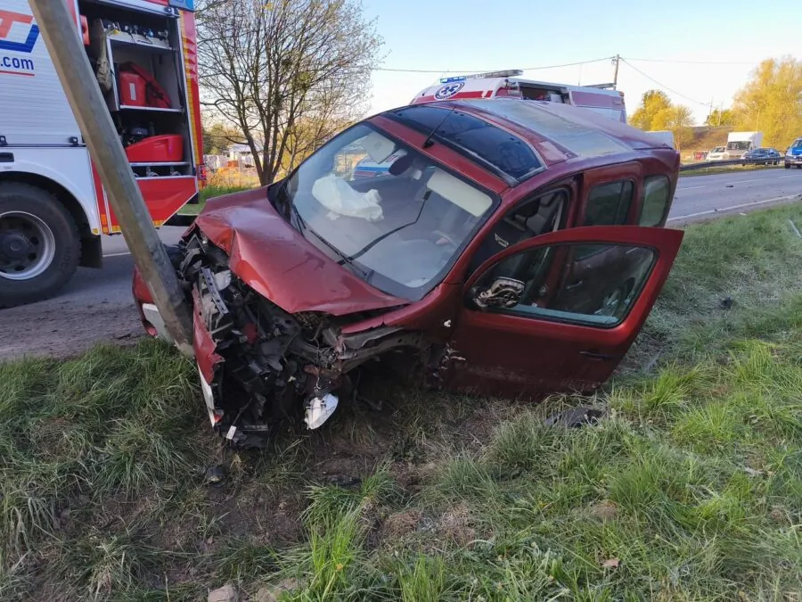 Groźny wypadek w Malborku. Lądował śmigłowiec LPR (FOTO: KPPSP Malbork)