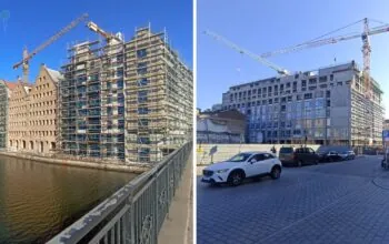 Dwa ogromne hotele prawie gotowe. Będzie hotelowy boom w centrum Gdańska (FOTO: wbijamszpile.pl)