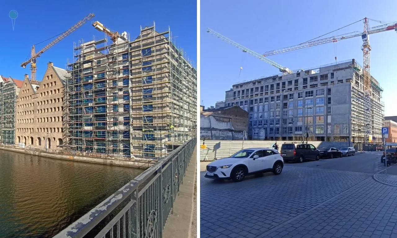 Dwa ogromne hotele prawie gotowe. Będzie hotelowy boom w centrum Gdańska (FOTO: wbijamszpile.pl)