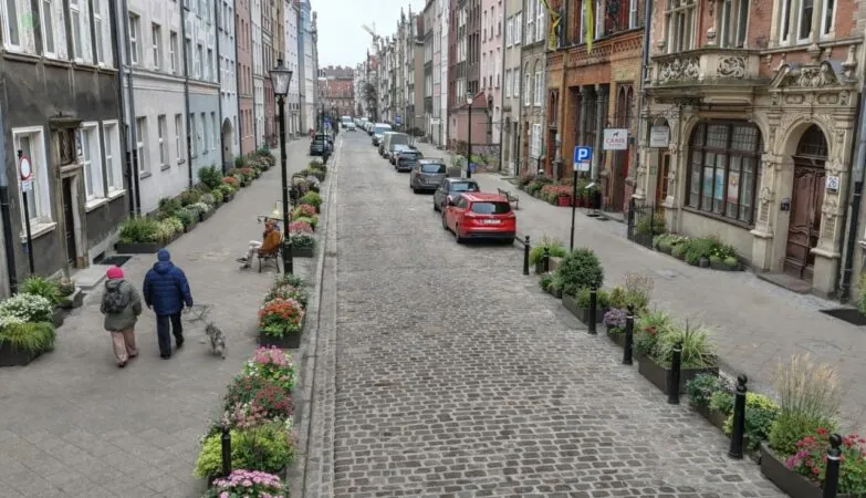 Ogarna w Gdańsku zazieleniona na razie okiem AI. Nie ma szans by taka zieleń pojawiła się w rzeczywistości (FOTO: DRMG)
