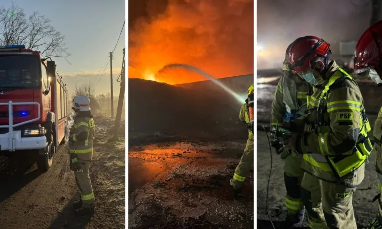 Pożar Gumeko w Rożentalu na zdjęciach strażaków (FOTO: KWPSP Gdańsk)
