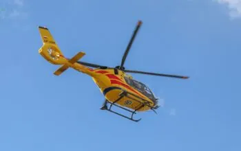 Wybuch kampera w Łebie. Dwie osoby ranne (FOTO: LPR)