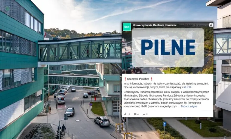 Zapaść w służbie zdrowia. Problemy z terminami TK i MRI w UCK (FOTO: UCK/FB)