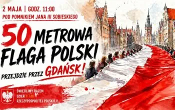Święto flagi 2 maja. 50-metrowa flaga przejdzie przez Gdańsk (FOTO: wbijamszpile.pl)