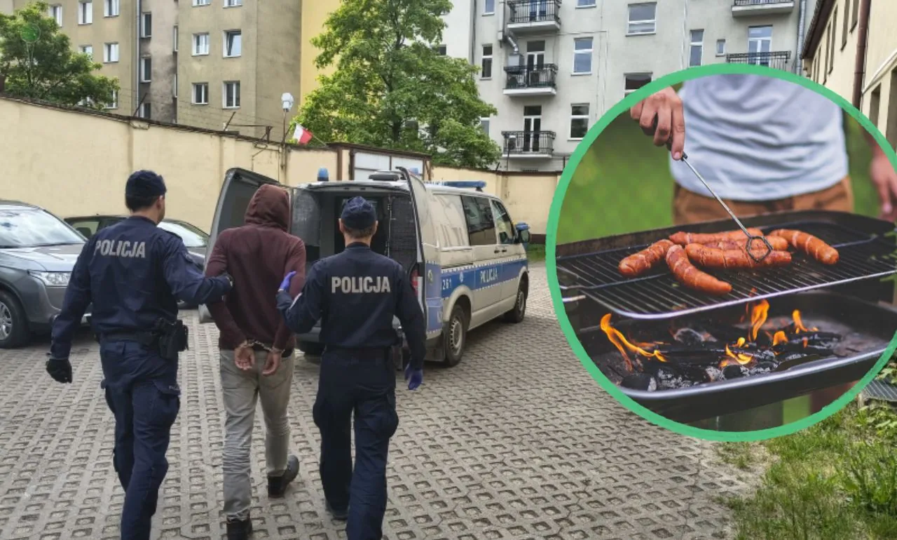 Policja przerwała ucztę przy grillu cudzoziemcom (FOTO: KMP Gdynia/canva)