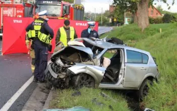 Wypadek pod Człuchowem. Nie żyją dwie osoby (FOTO: KWPSP Gdańsk)