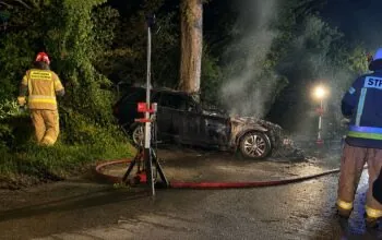 Wypadek w Nowym Bukowcu. Zginął 19-letni kierowca (FOTO: KWPSP Gdańsk)