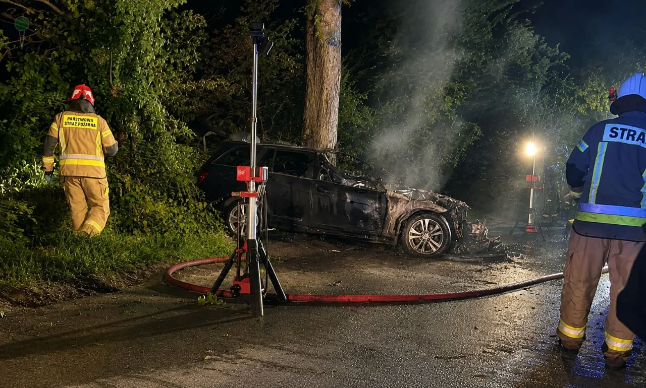 Wypadek w Nowym Bukowcu. Zginął 19-letni kierowca (FOTO: KWPSP Gdańsk)
