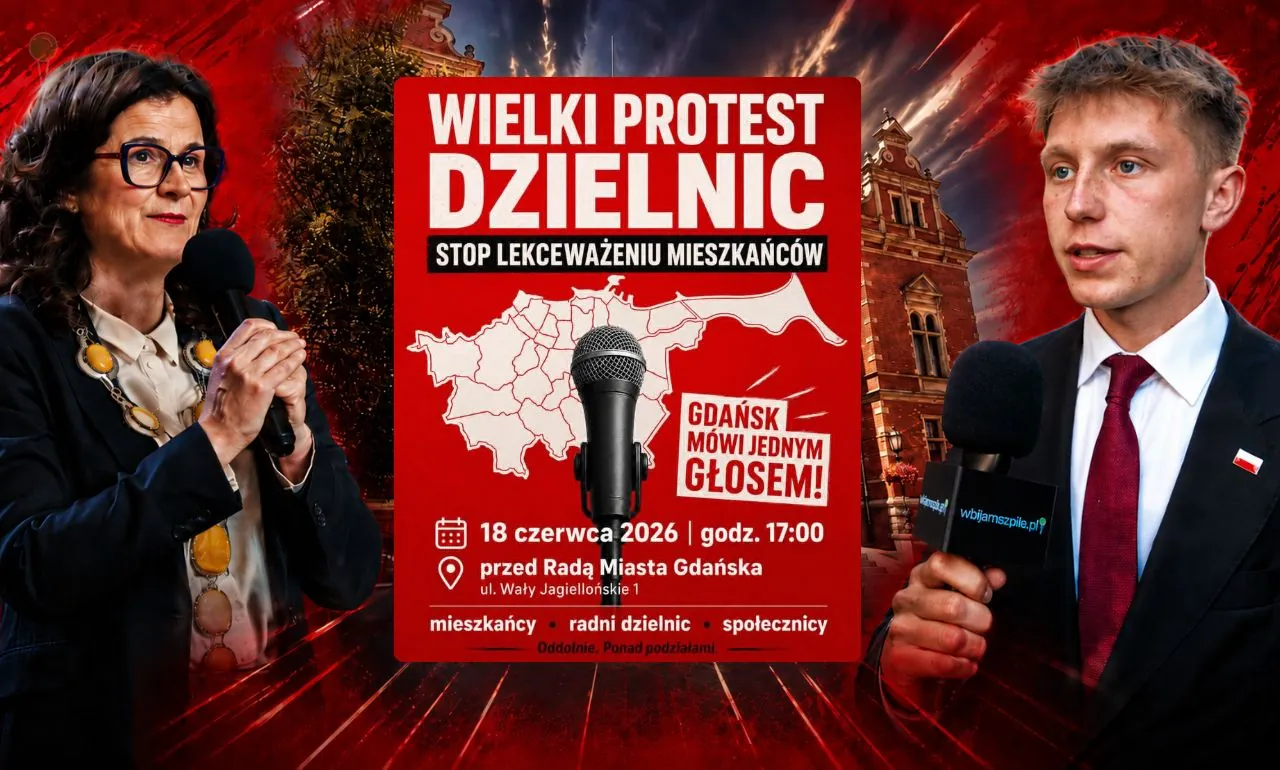 18 czerwca 2026 r. przed Rada Miasta Gdańska przy ul. Wały Jagiellońskie 1 manifestacja mieszkańców, radnych dzielnic i społeczników (FOTO: wbijamszpile.pl/gdansk.pl/organizatorzy)