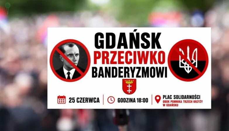 Protest przeciwko banderyzmowi w Gdańsku 25 czerwca