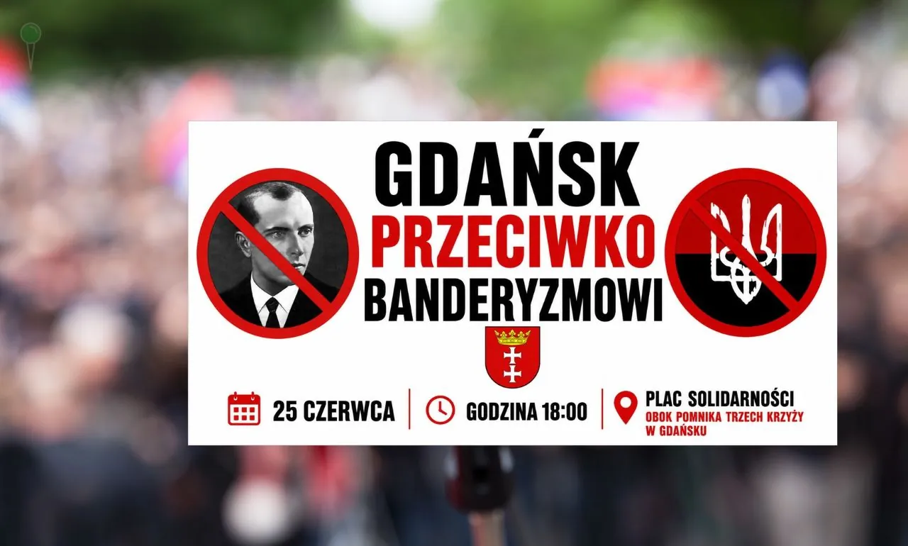 Protest przeciwko banderyzmowi w Gdańsku 25 czerwca (FOTO: organizatorzy)